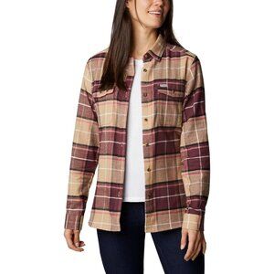 Columbia Womens Size 1X Plus Pine Street Stretch Flannel NEW